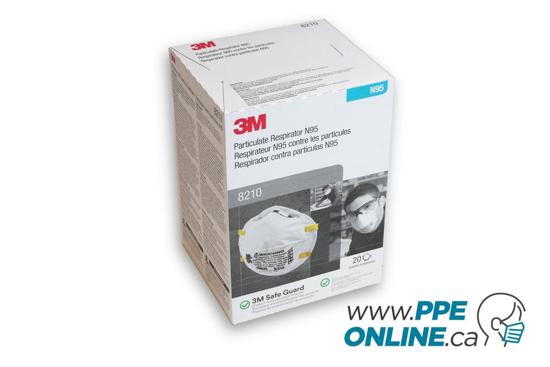 3M N95 8210 Particulate Respirator (20 per box) - PPE ONLINE