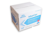Load image into Gallery viewer, Intco Blue Nitrile Gloves cases by AdvanCare, neatly arranged,showcasing their premium quality for medical and industrial use