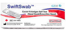 Load image into Gallery viewer, SwiftSwab COVID-19 Rapid Test 5-Pack - Health Canada Authorized, Accurate 15-Minute Result, Affordable. Shop ppeonline.ca.