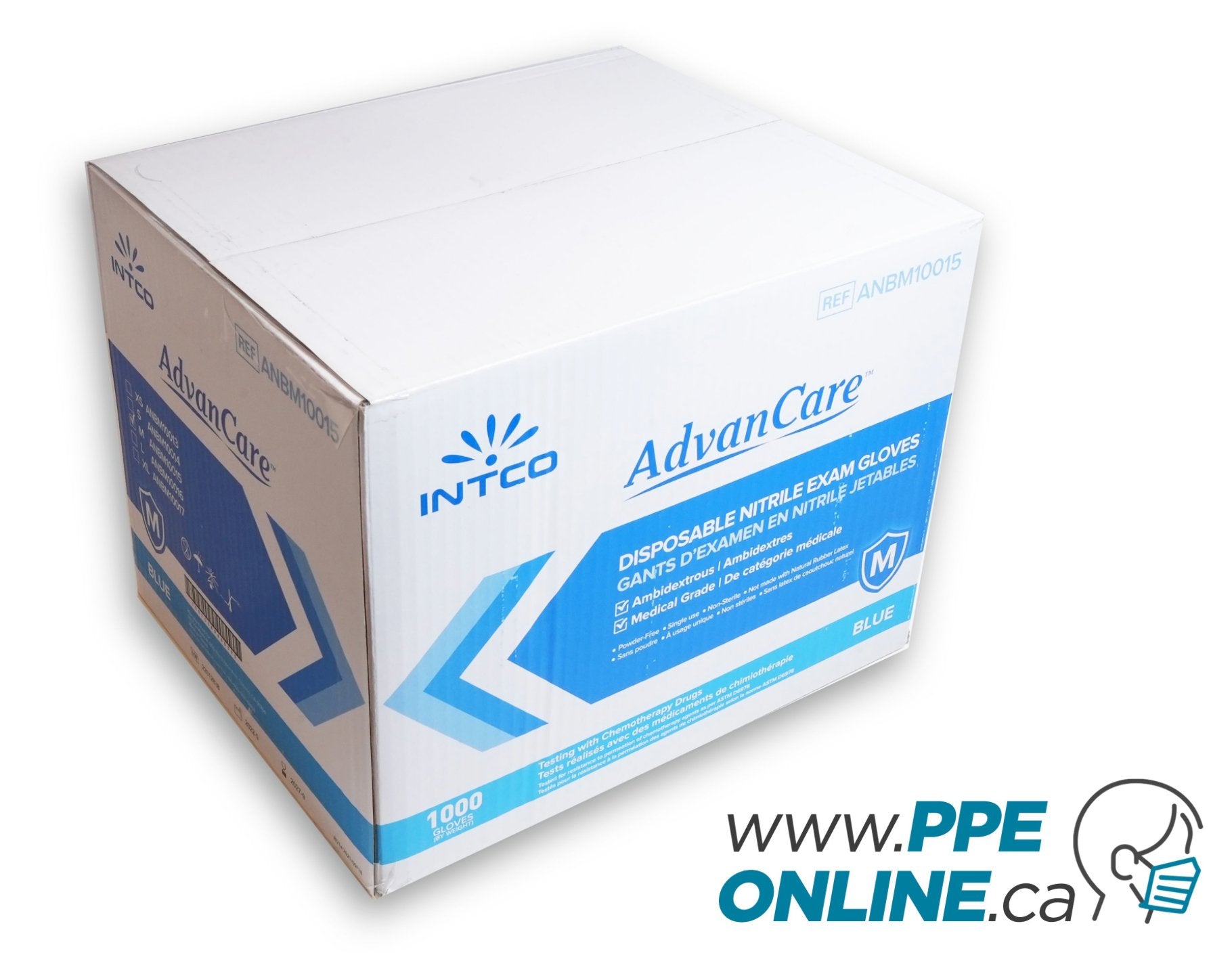 box of nitrile examination glove PPEonline.ca
