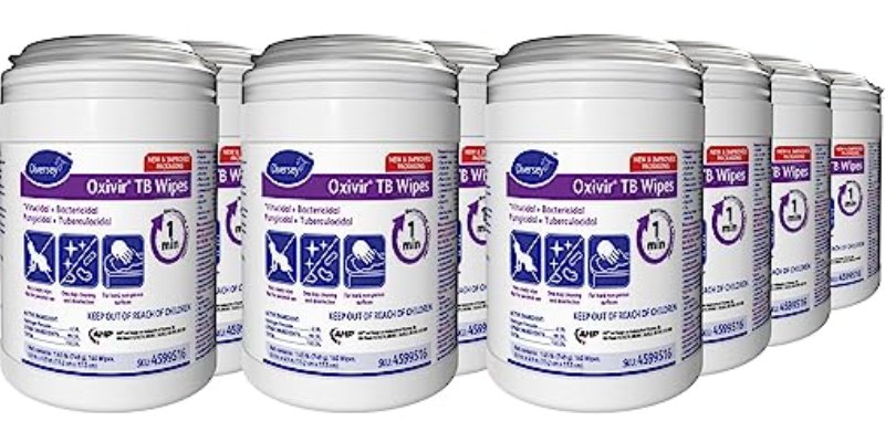 Oxivir wipe to disinfect medical equipment, with a title overlay stating "Why Oxivir Wipes Are the Best Choice for Medical Settings.