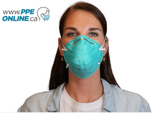 Load image into Gallery viewer, Image of a young woman with attractive features wearing a 3M 1860 N95 respirator mask, highlighting its secure fit and healthcare-grade protection
