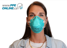 Load image into Gallery viewer, Image of a young woman with attractive features wearing a 3M 1860S N95 respirator mask, highlighting its secure fit and healthcare-grade protection
