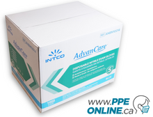 Load image into Gallery viewer, Image of multiple cases of Intco Blue Nitrile Gloves from AdvanCare, each case clearly labeled, ready for bulk distribution in healthcare and industrial settings
