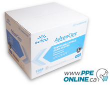 Load image into Gallery viewer, Image of multiple cases of Intco Blue Nitrile Gloves from AdvanCare, each case clearly labeled, ready for bulk distribution in healthcare and industrial settings
