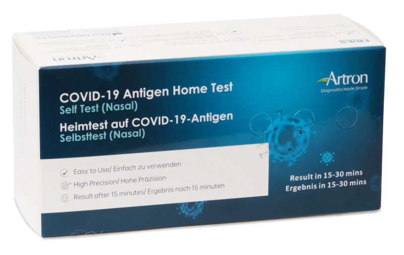 Artron Rapid COVID-19 Antigen Test Made in Canada (5 - Pack) ** Expiration Sept 1, 2025**