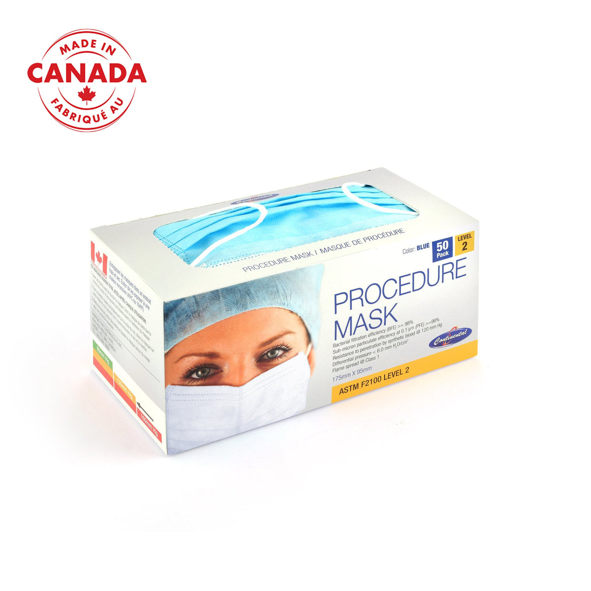 ASTM Level 2 Surgical Masks (Made in Canada, 50-Pack) | PPEOnline.ca ...
