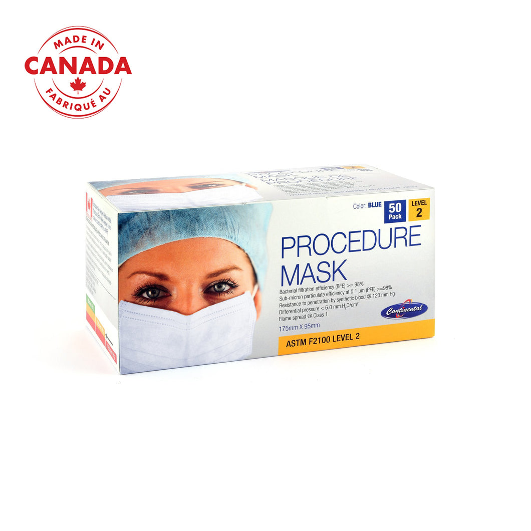 ASTM Level 2 Surgical Mask (Made in Canada) (50 per box) - PPE ONLINE