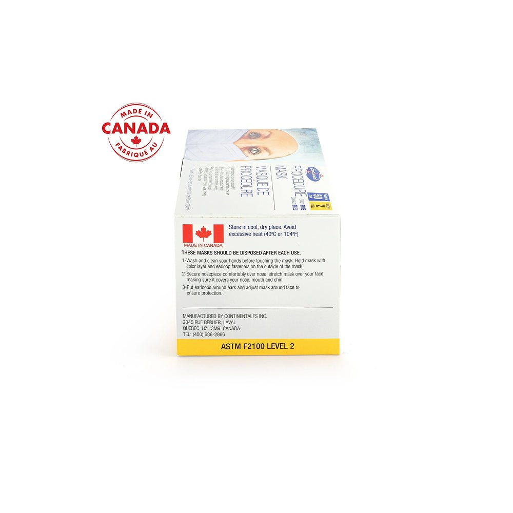 ASTM Level 2 Surgical Mask (Made in Canada) (50 per box)
