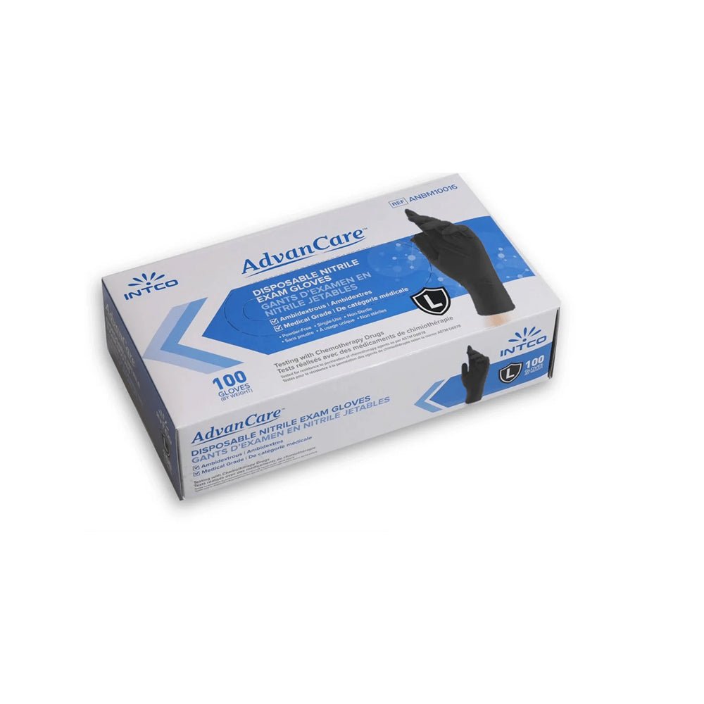 BLACK Nitrile EXAMINATION AdvanCare Gloves (Medical, Dental, Labs, Vets) 4 Mil