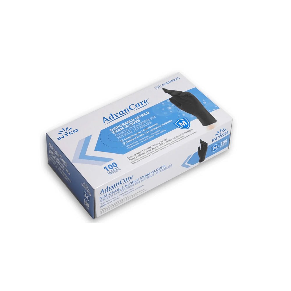BLACK Nitrile EXAMINATION AdvanCare Gloves (Medical, Dental, Labs, Vets) 4 Mil