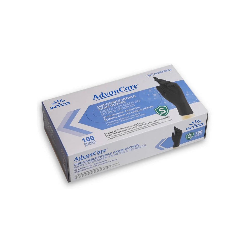 BLACK Nitrile EXAMINATION AdvanCare Gloves (Medical, Dental, Labs, Vets) 4 Mil