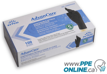 Load image into Gallery viewer, BLACK Nitrile EXAMINATION AdvanCare Gloves (Medical, Dental, Labs, Vets) 4 Mil
