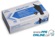 Load image into Gallery viewer, BLACK Nitrile EXAMINATION AdvanCare Gloves (Medical, Dental, Labs, Vets) 4 Mil
