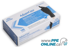 Load image into Gallery viewer, BLACK Nitrile EXAMINATION AdvanCare Gloves (Medical, Dental, Labs, Vets) 4 Mil
