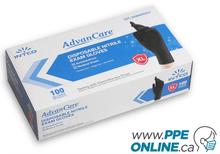Load image into Gallery viewer, BLACK Nitrile EXAMINATION AdvanCare Gloves (Medical, Dental, Labs, Vets) 4 Mil

