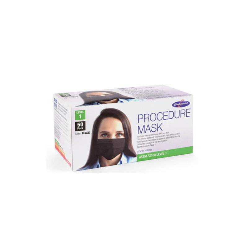 *Black* Procedural 3-Ply Mask (Made in Canada) (50 per box)