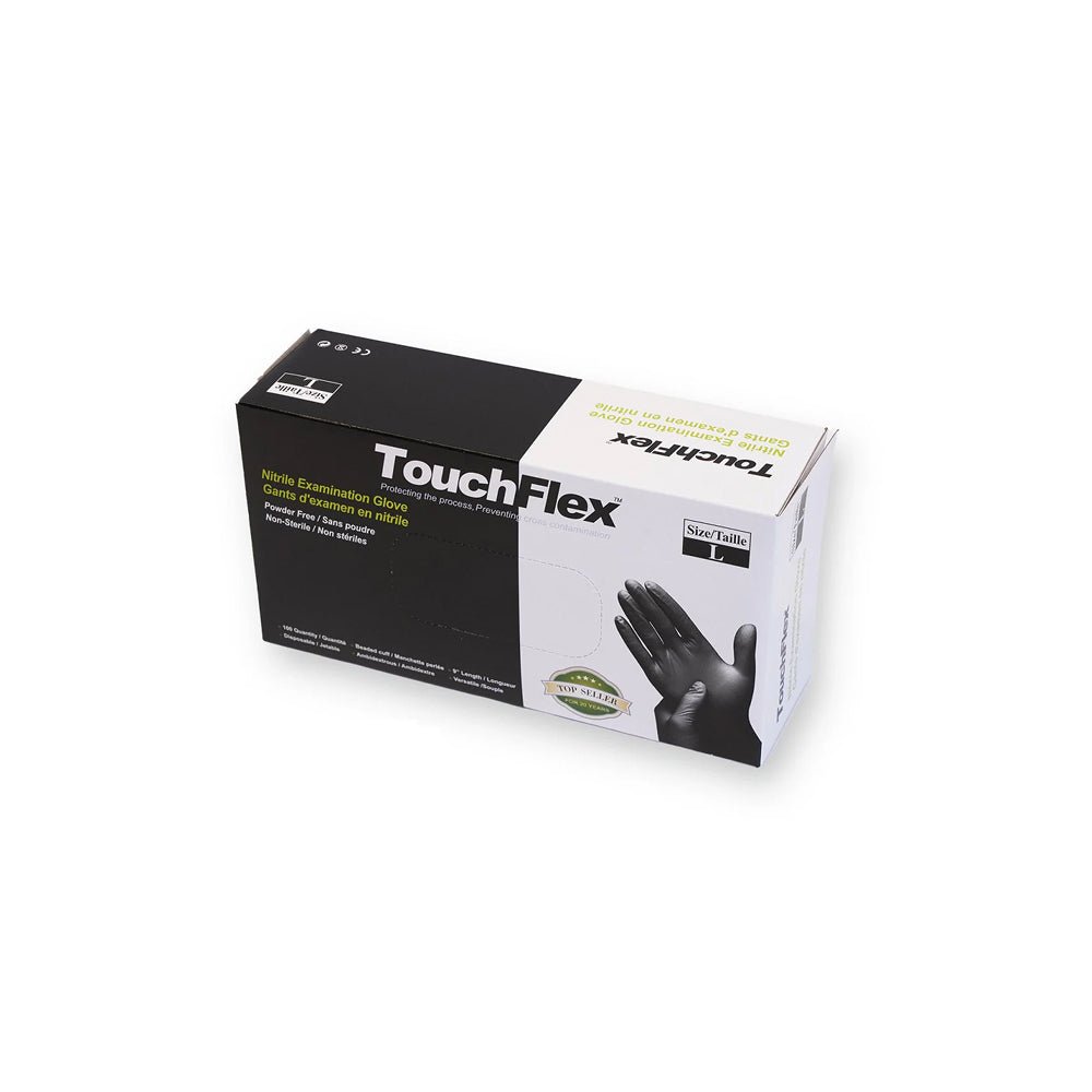 Black TouchFlex Nitrile Exam Powder Free Gloves 5 Mil