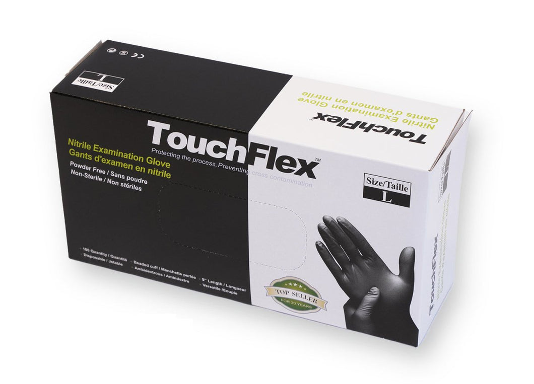 Box of large 5mil Black Nitrile Gloves - Durable, high-quality protection