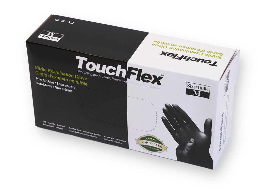 Box of medium 5mil Black Nitrile Gloves - Durable, high-quality protection