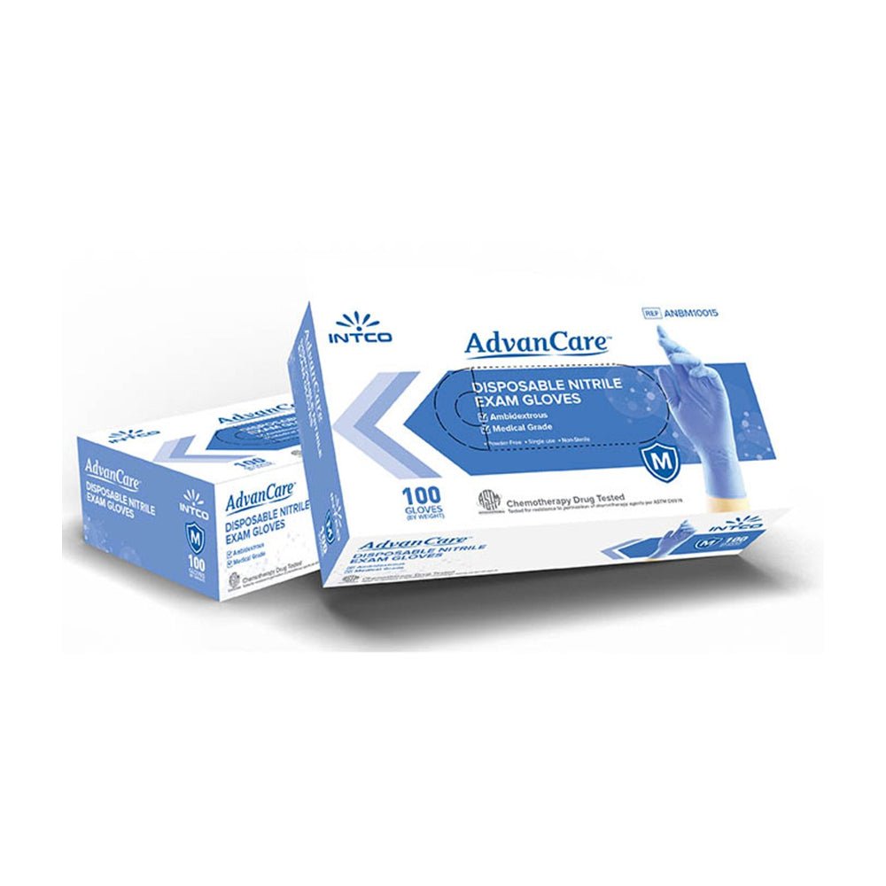 Blue Nitrile Examination AdvanCare Gloves (Medical, Dental, Labs, Vets) 4 Mil