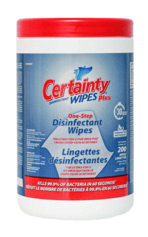 Certainty Plus Disinfectant Wipes 200 count – alcohol-free surface wipes