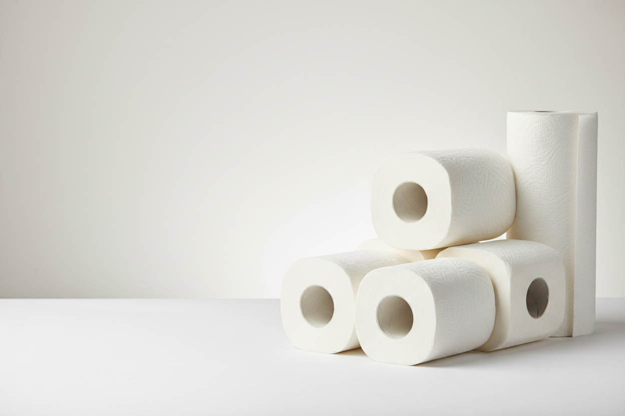  PAPER TOWELS & BATHROOM TISSUE normal bgacound and no texts  and content position right side 