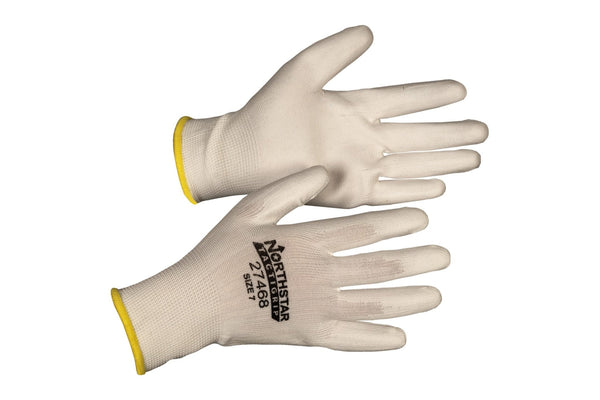 White Polyester Knit with White Polyurethane Coating (Sold in Dozens - 12 Pairs) - PPE ONLINE
