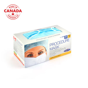 ASTM Level 2 Surgical Mask made in Canada, 50 per box, ideal for PPE use in medical settings, available for purchase online at PPE Online, your trusted source for high-quality PPE supplies