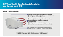 Load image into Gallery viewer, N95 3M 1870+ Aura Health Care Particulate Respirator &amp; Surgical Masks (10)
