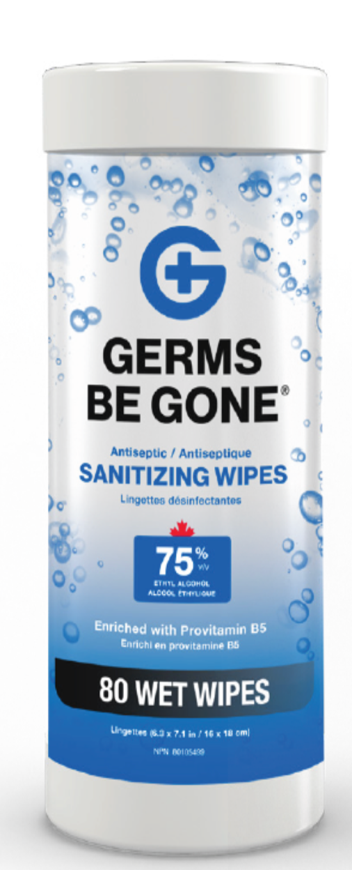 Germs Be Gone Sanitizer Alcohol Wipes (Made In Canada) (80 count)
