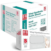 Load image into Gallery viewer, Image of a bulk case containing 1000 Vinyl Examination Disposable Gloves, clearly labeled and stacked, designed for extensive medical or cleaning use
